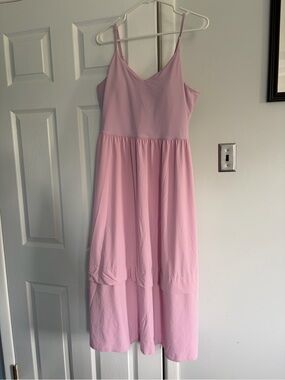 Athleta Blush Pink Spaghetti-Strap Maxi Dress